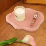 CCINPPY Ceramic Jewelry Tray Trinket Dish, Decorative Cloud Vanity Key Tray for Women, Ring Holder Dish, Cute Jewelry Plate Bowl Room Decor Aesthetic, Pink, Medium - Image 2