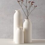 CEMABT White Ceramic vase Set-3 Flower vases for Decor,Modern Boho Farmhouse Home Decor,Decorative vase for Pampas Grass&Dried Flowers,idea Shelf,Table,Bookshelf - Image 2