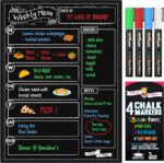 CHALKY CROWN Magnetic Dry Erase Menu Board for Fridge Includes 4 Liquid Chalk Markers - Weekly Meal Planner Blackboard, Grocery List & Notepad for Kitchen Refrigerator - Chalkboard Magnet 15.6" x11.6 - Image 2