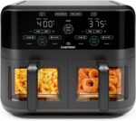 CHEFMAN 6 Quart Dual Basket Air Fryer Oven with Easy View Windows, Sync Finish, Hi-Fry, Auto Shutoff, 2 Independent 3Qt Nonstick Dishwasher Safe Frying Baskets, Digital Double Air Fryer - Black - Image 2