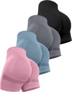 CHRLEISURE Workout Shorts Sets for Women, High Waisted Gym Butt Lifting Scrunch Butt Seamless Shorts - Image 2