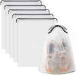 COIDEA, Waterproof Travel Drawstring Shoe Bags for Packing, Storage, Travel Essentials for Men and Women, 15.7 x 11.8 inches, Clear, 5 pieces - Image 2