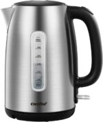 COMFEE' Stainless Steel Electric Kettle, 1.7 Liter Tea Kettle Electric & Hot Water Kettle, 1500W Fast Boil with LED Light, Auto Shut-Off and Boil-Dry Protection - Image 2
