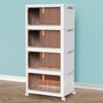 CTSNSLH 4 Tier Plastic Storage Bins with Lid 23QT - Stackable Storage Bins with Wheels, Organizers and Storage, Plastic Storage Cabinet Organization and Storage for Living Room,Office,Dorm - Image 2