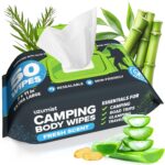 Camping Essentials - Body Wipes for Camping Adults Bathing No Rinse - 50 XL Deodorant Bathing Shower Wipes For Men Women - Disposable Washcloths & Personal Cleansing - Travel, Workout - Image 2