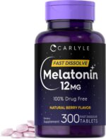 Carlyle Melatonin 12 mg Fast Dissolve 300 Tablets | Drug Free | Natural Berry Flavor | Vegetarian, Non-GMO, Gluten Free - Image 2