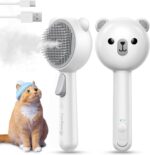 Cat Steam Brush, Brushes for Indoor Cats with Release Button, Dual Speed Spray USB Rechargeable Grooming Supplies, Cat Brush for Shedding Suitable for All Long-haired and Short-haired Pets - Image 2