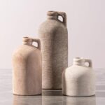 Ceramic Vase Home Table Decor - Flower Vase Set of 3 Living Room Kitchen Decorations Farmhouse Modern Rustic Vases Decorative Centerpiece for Shelf Bedroom Office Bathroom Dining Coffee Desk - Image 2