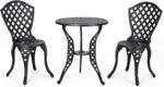 Christopher Knight Home La Sola Metal Outdoor Bistro Set, Black With Bronze - Image 2