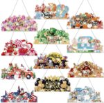 Cinnvoice 12 Pcs Seasonal Diamond Art Wreath Kits Holiday 5d DIY Diamond Painting Signs Germ Hanging Art Ornaments for Wall Door Decorations (Novel) - Image 2