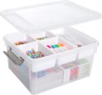 Citylife 17 QT Plastic Storage Box with Removable Tray Craft Organizers and Storage Clear Storage Container for Organizing Bead, Tool, Sewing, Playdoh - Image 2