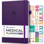 Clever Fox Compact A5 Medical Planner 12-Month – Medical Notebook, Health Diary, Wellness Journal & Logbook to Track Health – Self-Care Medical Journal – 12 Months, Undated (Purple) - Image 2