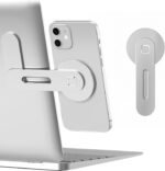 CloudValley Magnetic Phone Holder for Laptop Designed for iPhone 17/16/15/14/13/12 MagSafe, Adjustable Phone Monitor Side Mount, Slim Portable Foldable Computer Expansion Bracket, Silver - Image 2