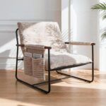 Comfy Accent Chair Cozy Reclining Sleeper Oversized Recliner Arm Chairs for Living Room Modern Lounge Armchair with Wood Armrests Sturdy Upholstered Single Sofa for Bedroom Home Office - Image 2