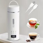 Compact Portable Electric Kettle, LCD Display with 6 Temperature Settings, 304 Stainless Steel, 450ml/15.2oz, Auto Shut-Off and Boil-Dry Protection, Travel Electric Kettle Teapot, White - Image 2