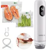 Compact Vacuum Sealer for Food (Vacuum Sealer Machine + 30 Reusable Vacuum Bags), Powerful Handheld Food Vacuum Sealer Machine with LED Display & Liquid Drainage Tube, Portable Food Sealer - Image 2