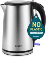 Cosori Electric Kettle, No Plastic Inner Lid, Filter & Spout, Stainless Steel Tea Kettle, Automatic Shut Off & Boil-Dry Protection, Durable Tea Kettle Boiler & Heater, 1.5L/1500W, Silver - Image 2