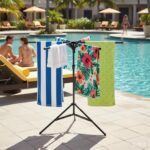 CozyNova Pool Towel Rack Outdoor – Adjustable 51-71 Inch Freestanding Pool Float Storage Rack with 6 Foldable Arms, for Towels & Swim Gear - Image 2