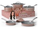 Crystal Kung Minkoff Ceramic Cookware Set – 14-Piece Pots and Pans Set with Lids, Silicone Utensils & Oven Mitts, Nonstick and Non-Toxic, PTFE/PFAS Free, Dishwasher & Stovetop Safe Up to 500°F - Image 2
