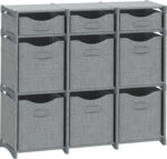 Cube Storage Organizer with Storage Bins Included - The Perfect Closet Organizers and Storage Solution. Includes 9 Storage Cubes, Great For Toy Storage, Closet Storage, Clothes Storage (Grey) - Image 2