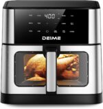 DEIME Air Fryer 10.2 QT, 1700W Large Capacity with 10 Preset, Visual Cooking Window, Non-Stick Basket, Recipe Included (Silver) - Image 2