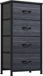 DWVO 4 Drawers Dresser, Dresser for Bedroom, Fabric Storage Tower, Chest of Drawers, Organizer Unit for Closets, Living Room, Sturdy Steel Frame, Wooden Top, Easy Pull Fabric Bins - Image 2