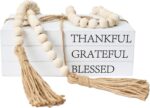 Decorative Books for Home Decor, White Faux Books for Decoration, Rustic Farmhouse Stacked Display Books (Thankful Grateful Blessed) - Image 2