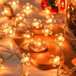 Decorative Flower String Lights Plug in for Bedroom, Connectable 33ft 100 LED Soft Cherry Blossom Fairy Light for Patio Room Dorm Wedding Party Christmas Tree Hanging Decorations, Warm White - Image 2
