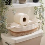 Decorative Toilet Paper Basket – Beautiful Bathroom Organizer for Toilet Tank Storage Decor – Boho Cotton Rope Bin with Tassel for Bathroom Accessories and as Shelf Decor - Image 2