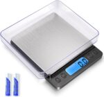 Digital Food Kitchen Scale Upgraded, YONCON 3000g/0.1g High Accuracy Mini Pocket Scale Measures in Grams and oz for Cooking, Baking, Jewelry, Tare Function,2 Trays, LCD Display (Batteries Included) - Image 2