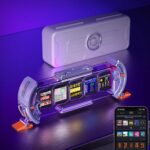 Divoom Times Gate - Cyberpunk Gaming Setup Digital Alarm Clock, Smart APP, WiFi Connect, RGB LED Display, Personalized Financial & Bitcoin Dashboard, Pixel Art for Gaming Room & Office Decor, Silver - Image 2
