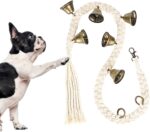 Dog Bell for Door Potty Training, Cotton Handwoven Dog Doorbell with 6 Extra Loud Bells for Dog Training, Adjustable Hanging Door Bell for Small Medium Large Dogs to Ring to Go Outside, Beige - Image 2