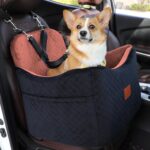 Dog Car Seat for Small/Medium Dogs,Pet Booster Seat with Harness,Memory Foam and Velvet,Safety Comfy Car Travel Pets Carrier,Interior Elevate,Washable and Detachable,Storage Pocket.(H-Black/Brown) - Image 2