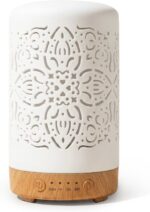Earnest Living Essential Oil Diffuser White Ceramic Diffuser 100 ml Timers Night Lights and Auto Off Function Home Office Humidifier Aromatherapy Diffusers for Essential Oils - Image 2
