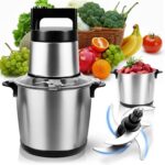 Electric Large Food Processor,6L Meat Grinder Stainless Steel for Home, Heavy-Duty Meat Blender Mincer with 2 Speed& 6 Blades,1200W Electric Food Grinder Chopper for Meat,Game,Hunt & Meal Prep - Image 2