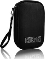 Electronic Organizer Bag Cable Organizer Travel Cord Organizer Case Pouch Portable Carrying Case for Charger Hard Drive Earphone USB SD Card (Black) - Image 2