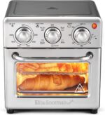 Elite Gourmet Compact 8.5Qt Air Fryer Oven – Mini Countertop Air Fryer with Adjustable Time & Temperature Controls, 800W, Includes Air Fry Basket, Bake Pan & Recipes, Stainless Steel - Image 2