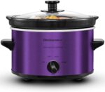 Elite Gourmet MST-275XP Electric Oval Slow Cooker, 2Qt Capacity, Purple - Image 2