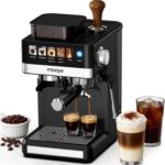 Espresso Machine with Grinder,20Bar Compact Espresso Maker with Steam Milk Frother,Coffee Maker for Home - Cappuccino Latte & Cold Brew Iced Coffee Maker & Americano, Gift for Women or Men - Image 2