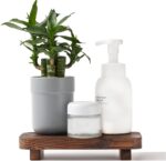 FLYIEE Wood Risers for Decor Display, Bathroom Counter Sink Decor, Dish Soap Tray Wood Tray for Kitchen Counter, Small Wooden Soap Stand, Wood Soap Pedestal, Soap Dispenser Stand Modern Farmhouse - Image 2