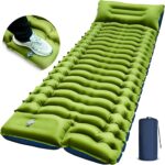 FUN PAC Camping Sleeping Pad, Ultralight Camping Mat with Pillow, Built-in Foot Pump Inflatable Sleeping Pads Compact for Camping Backpacking Hiking Traveling Tent,Single,Green - Image 2