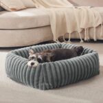 FURTIME Dog Bed for Small Dogs, Washable Orthopedic Dog Bed with Removable Cover, Rectangle Soft Calming Sleeping Puppy Bed Durable Pet Cuddler with Anti-Slip Bottom, Grey, S (20"x19"x6") - Image 2