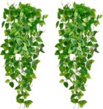 Fake Hanging Plants Vines(2pcs)for Room Decor, Artificial Ivy Greenery Garlands for Home Bedroom Living Aesthetic Kitchen Office Wall Patio Bookshelf,Indoor,Outdoor Farmhouse Decorations(No flowerpot) - Image 2