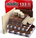Felt Furniture Pads X-PROTECTOR 133 PCS Premium Furniture Pads - Felt Pads Furniture Feet Best Wood Floor Protectors - Protect Your Hardwood & Laminate Flooring! Brown and Beige - Image 2