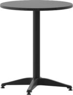 Flash Furniture Mellie 23.5'' Round Metal Indoor-Outdoor Table with Base, Black - Image 2