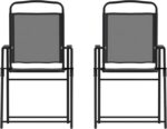 Flash Furniture Mystic Folding Patio Sling Chairs, Outdoor Textilene Lawn Chairs with Armrests, Set of 2, Black - Image 2