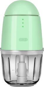 Food Processor - Cordless Mini Food Processor & Portable Small Food Chopper for Vegetables Fruit Salad Onion Garlic,Kitchen,1.3Cup 10 0z,150 Watts,Glass Container Dishwasher Safe (Green) - Image 2