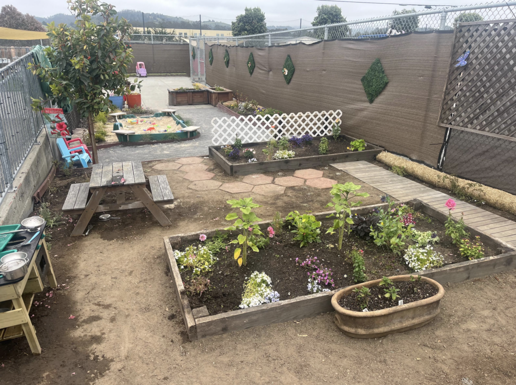 Former Coastside Children’s Programs Student, Returns as Parent and Redesigns their Muddy, Weedy Hatch Outdoor Play Space into a Full-Scale Garden Supporting Low-Income Families