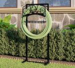 Freestanding Garden Hose Organizer with Black Powder-Coated Finish - Heavy-Duty Detachable Hose Stand Holds 150FT Hose, Includes Storage Basket & Assembly Tools for Outdoor Use - Image 2