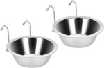 Fri4Free 2PCS Kennel Water Bowl Hanging,Stainless Steel Puppy Bowls for Small Dog Cage,Kennel, Crate, Catio Accessories,Dog Crate Water Bowl Dish Feeder Food Holder No Spill(8oz/1cup) - Image 2
